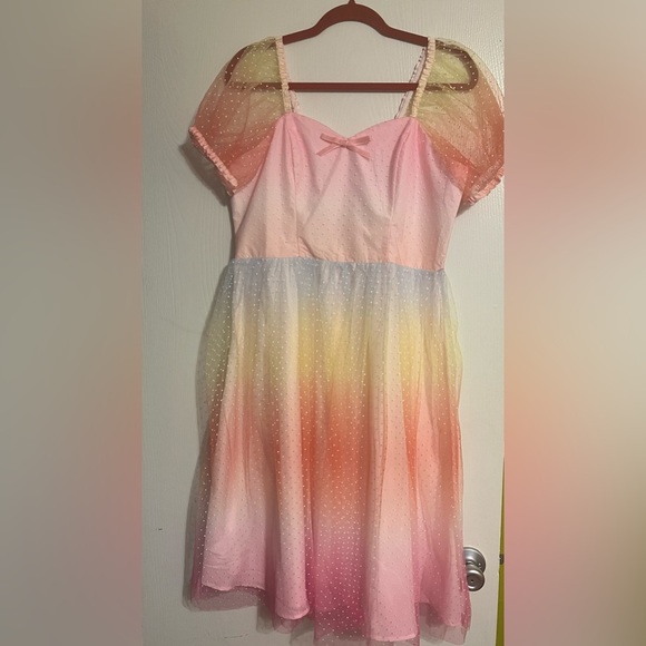 NWT Unique Vintage Pastel Ombre Tulle Sweetheart Fit & Flare Dress XL/14 - Picture 4 of 8